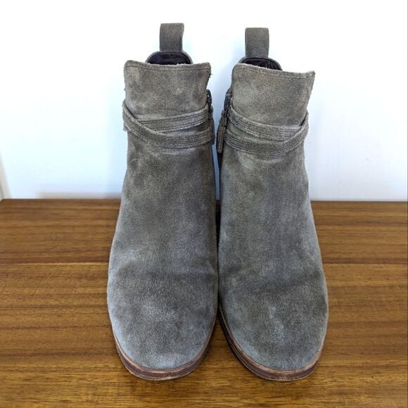 Cole Haan Taupe Brown Suede Bootie Neutral Classic Academia Minimalist 7½ - Picture 14 of 14